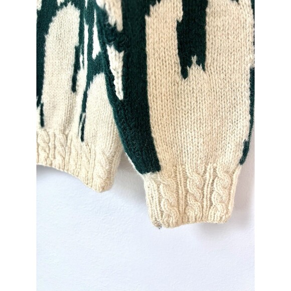 Vintage QUISSETT COVE Cardinal Birds 100% Shetland WOOL Cardigan Sweater Medium - Picture 5 of 14